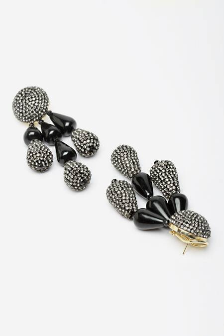 Buy Bijoux By Priya Chandna Black Crystals, Beads Resin And Embellished Chandelier Danglers Online at Aza Fashions Buy_Bijoux By Priya Chandna_Black Crystals, Beads Resin And Embellished Chandelier Danglers _Online_at_Aza_Fashions