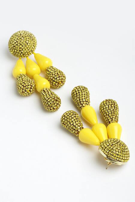 Buy Bijoux By Priya Chandna White Crystals, Beads Resin And Drop Embellished Danglers Online at Aza Fashions Buy_Bijoux By Priya Chandna_White Crystals, Beads Resin And Drop Embellished Danglers _Online_at_Aza_Fashions