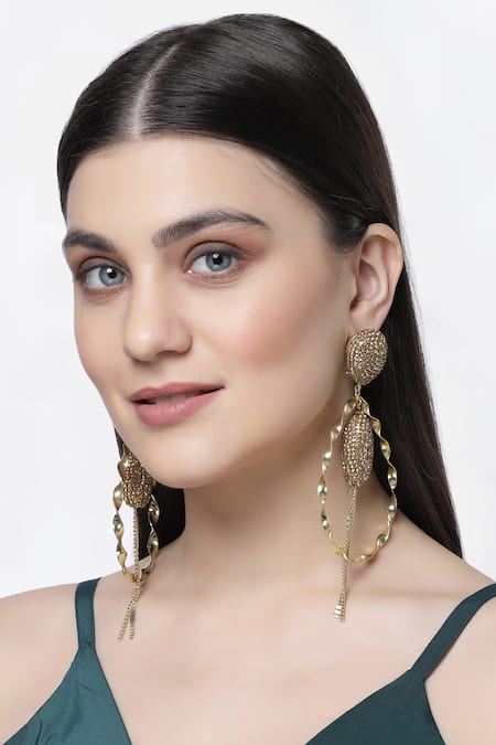 Bijoux By Priya Chandna Twin Infinity Twirl Danglers 