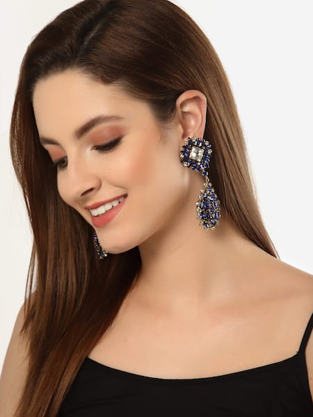 Bijoux By Priya Chandna Glinting Bloom Crystal Danglers 