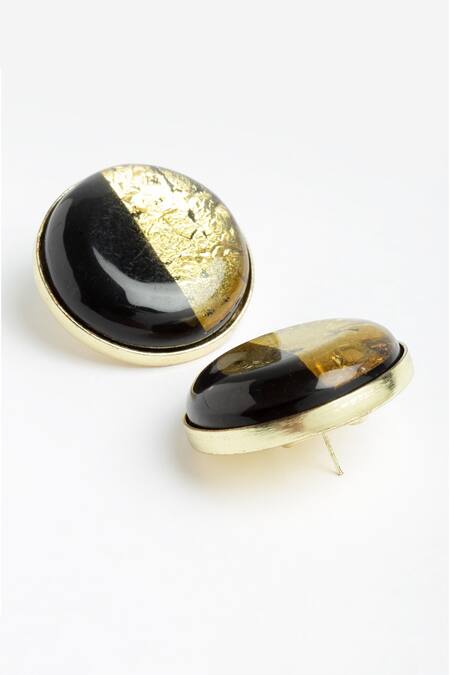 Buy Bijoux By Priya Chandna Black Foil Printing Half Moon Work Resin Studs Online at Aza Fashions Buy_Bijoux By Priya Chandna_Black Foil Printing Half Moon Work Resin Studs _Online_at_Aza_Fashions