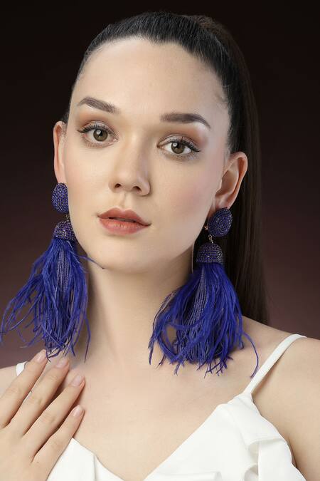 Bijoux By Priya Chandna Celtic Dome Shaped Feather Danglers 