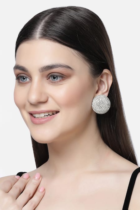 Bijoux By Priya Chandna Swirl Crystal Studs 