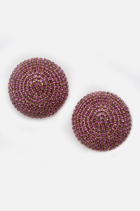 Bijoux By Priya Chandna Pink Crystals Embellished Studs Online at Aza Fashions Bijoux By Priya Chandna_Pink Crystals Embellished Studs _Online_at_Aza_Fashions