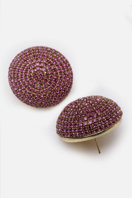 Buy Bijoux By Priya Chandna Pink Crystals Embellished Studs Online at Aza Fashions Buy_Bijoux By Priya Chandna_Pink Crystals Embellished Studs _Online_at_Aza_Fashions