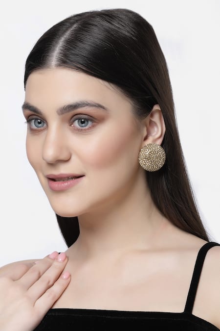 Bijoux By Priya Chandna Crystal Embellished Round Studs 