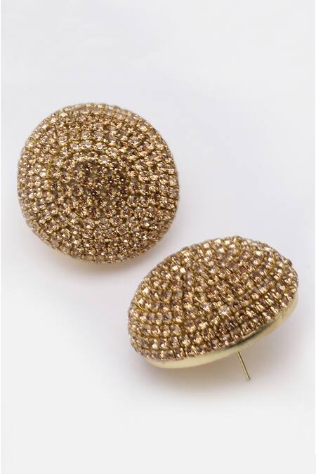 Buy Bijoux By Priya Chandna Gold Plated Crystals Embellished Round Studs Online at Aza Fashions Buy_Bijoux By Priya Chandna_Gold Plated Crystals Embellished Round Studs _Online_at_Aza_Fashions