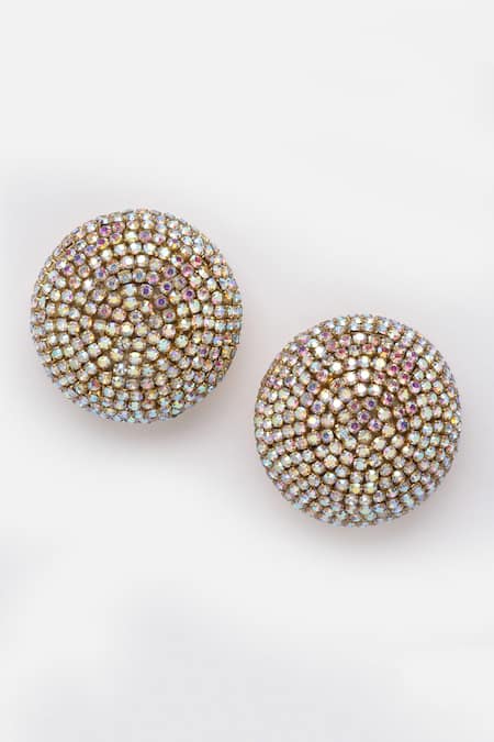 Bijoux By Priya Chandna Multi Color Crystals Embellished Round Studs Online at Aza Fashions Bijoux By Priya Chandna_Multi Color Crystals Embellished Round Studs _Online_at_Aza_Fashions