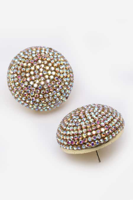 Buy Bijoux By Priya Chandna Multi Color Crystals Embellished Round Studs Online at Aza Fashions Buy_Bijoux By Priya Chandna_Multi Color Crystals Embellished Round Studs _Online_at_Aza_Fashions