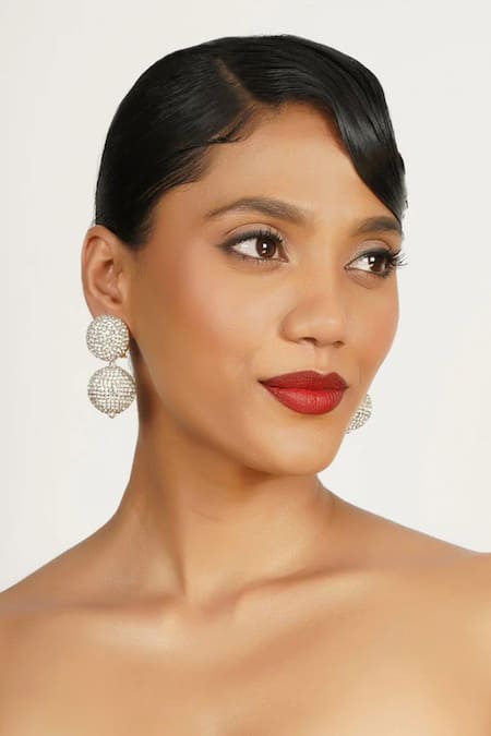 Bijoux By Priya Chandna Crystal Embellished Round Studs 