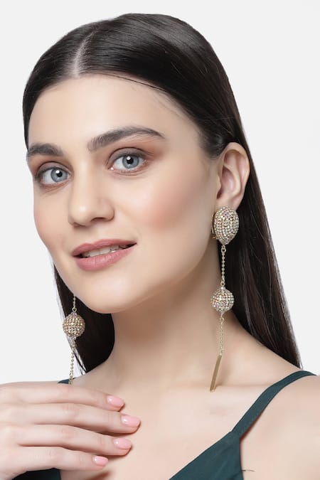 Bijoux By Priya Chandna Aurora Borealis Crystal Drop Earrings 