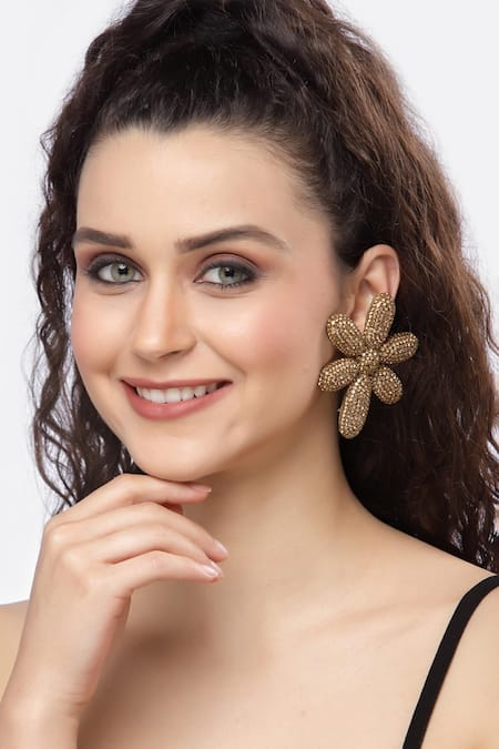 Bijoux By Priya Chandna Daisy Crystal Embellished Studs 