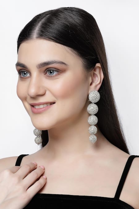 Bijoux By Priya Chandna Crystal Embellished Round Studs 