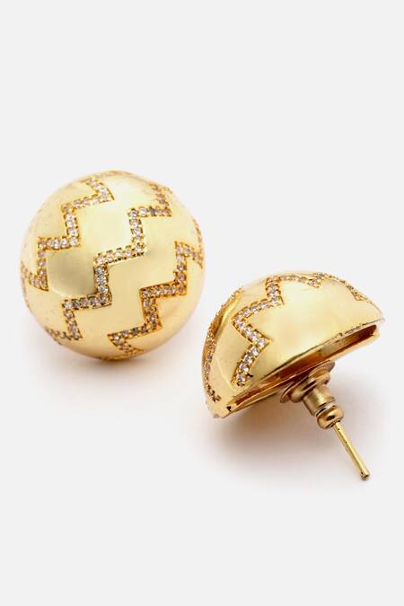 Buy Bijoux By Priya Chandna Gold Plated Zari Zircon Stone Embellished Studs Online at Aza Fashions Buy_Bijoux By Priya Chandna_Gold Plated Zari Zircon Stone Embellished Studs _Online_at_Aza_Fashions