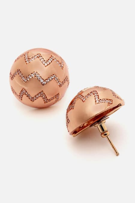 Buy Bijoux By Priya Chandna Rose Gold Zari Zircon Stone Embellished Studs Online at Aza Fashions Buy_Bijoux By Priya Chandna_Rose Gold Zari Zircon Stone Embellished Studs _Online_at_Aza_Fashions