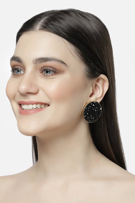 Bijoux By Priya Chandna Crystal Embellished Round Studs 