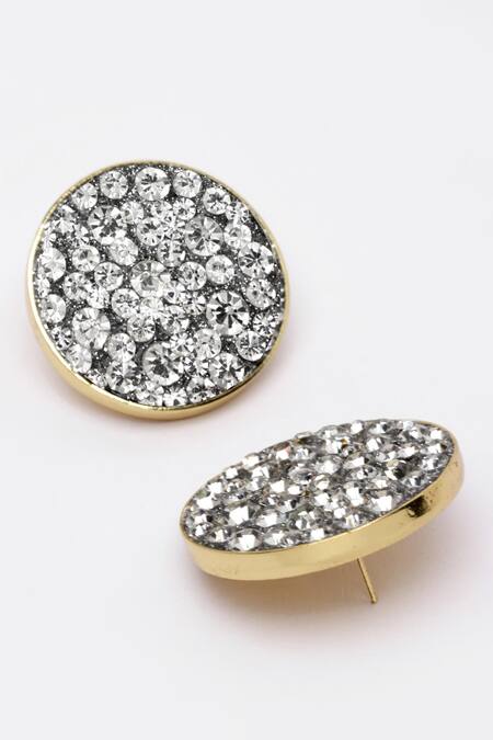 Buy Bijoux By Priya Chandna Silver Plated Crystals Embellished Button Studs Online at Aza Fashions Buy_Bijoux By Priya Chandna_Silver Plated Crystals Embellished Button Studs _Online_at_Aza_Fashions