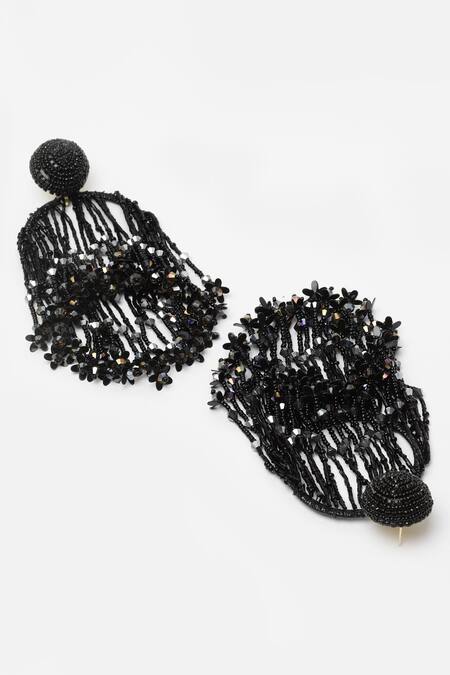 Buy Bijoux By Priya Chandna Black Beads Glass Tasseled Earrings Online at Aza Fashions Buy_Bijoux By Priya Chandna_Black Beads Glass Tasseled Earrings _Online_at_Aza_Fashions