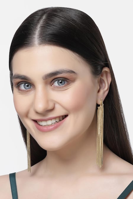 Bijoux By Priya Chandna Chain Tassel Earrings 