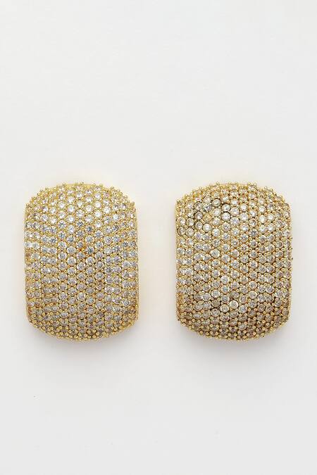Buy_Bijoux By Priya Chandna_Gold Plated Crystals Studded Earrings _Online_at_Aza_Fashions
