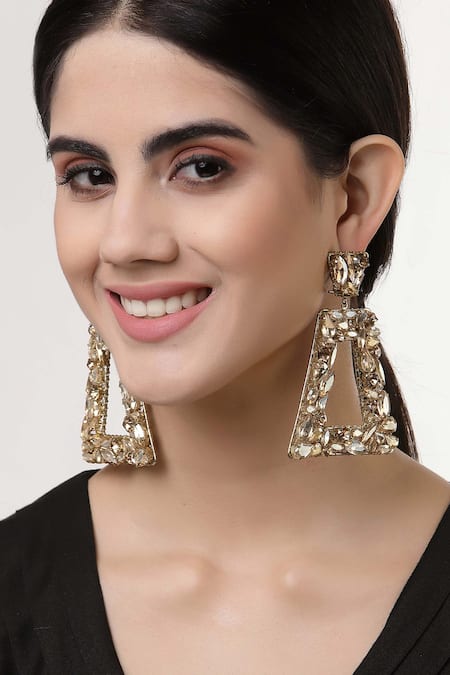 Bijoux By Priya Chandna Trapezoidal Frame Earrings 