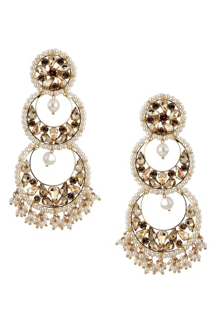 Bijoux By Priya Chandna Layered Chandbali Earrings 