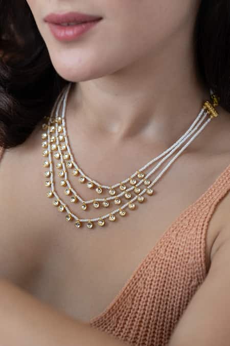 Do Taara_Gold Plated Kundan Studded Layered Necklace _Online_at_Aza_Fashions