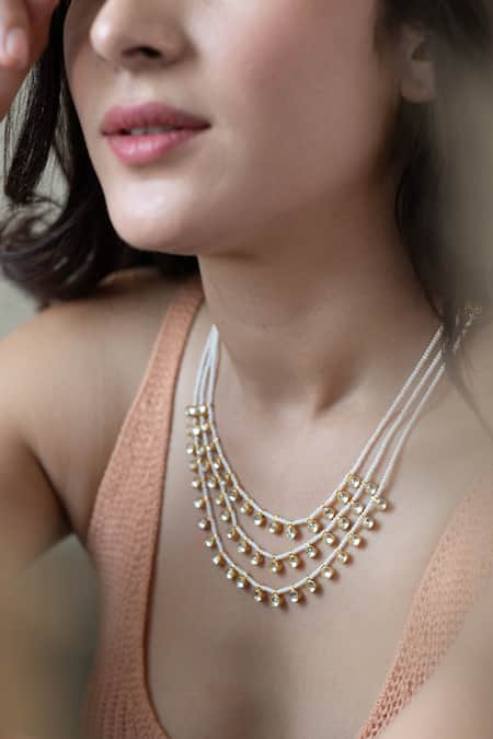 Buy_Do Taara_Gold Plated Kundan Studded Layered Necklace _Online_at_Aza_Fashions