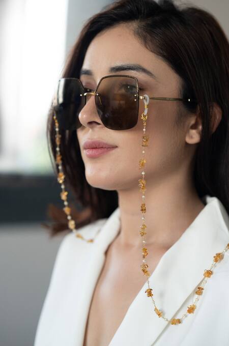 Buy Do Taara Orange Natural Stone Embellished Eyewear Chain Online at Aza Fashions Buy_Do Taara_Orange Natural Stone Embellished Eyewear Chain _Online_at_Aza_Fashions