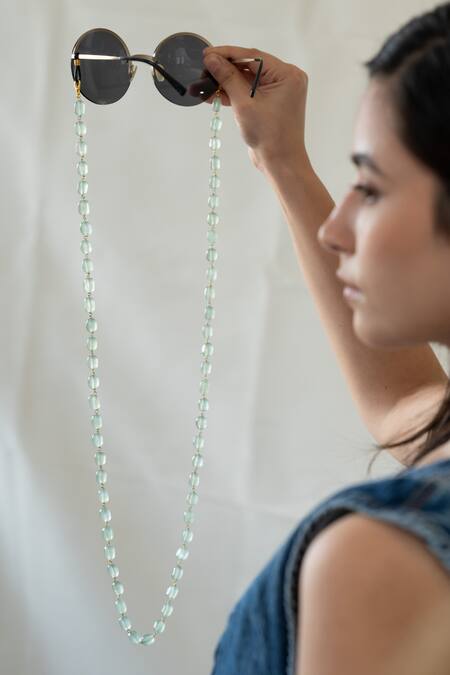 Buy_Do Taara_Green Fluorite Bead Eyewear Chain _Online_at_Aza_Fashions