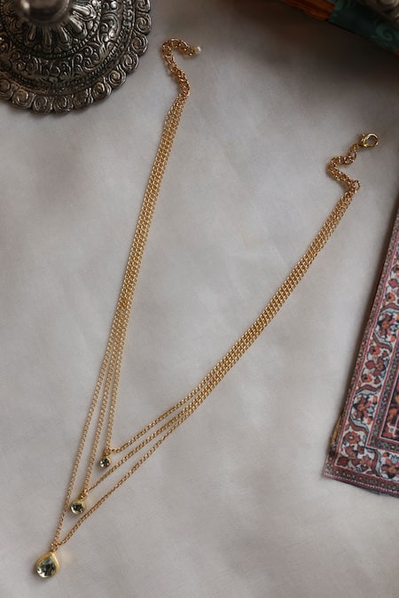 Do Taara Clear Kundan Studded Layered Necklace