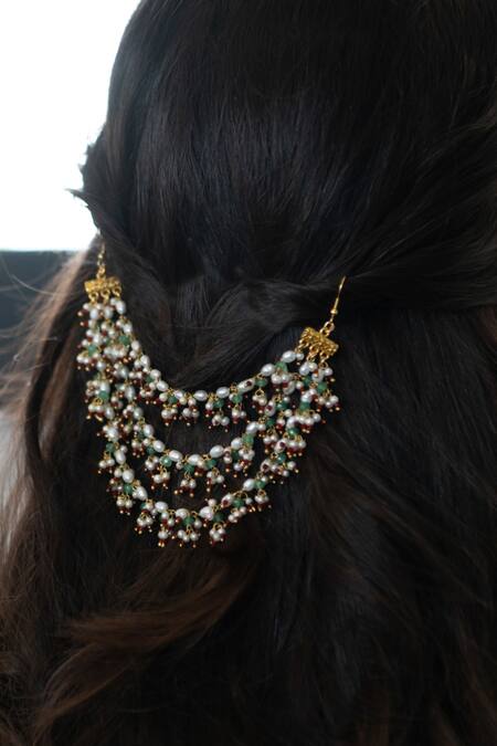Buy Do Taara Multi Color Pearls, Beads Onyx Tassel Layered Braid Pin Online at Aza Fashions Buy_Do Taara_Multi Color Pearls, Beads Onyx Tassel Layered Braid Pin _Online_at_Aza_Fashions