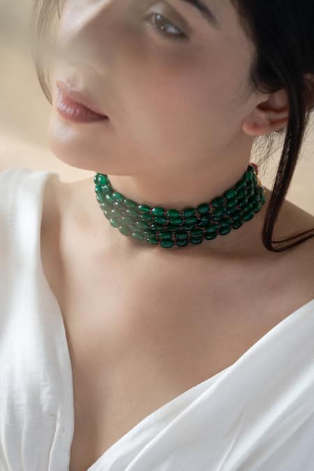 Do Taara Natural Stone Embellished Choker 