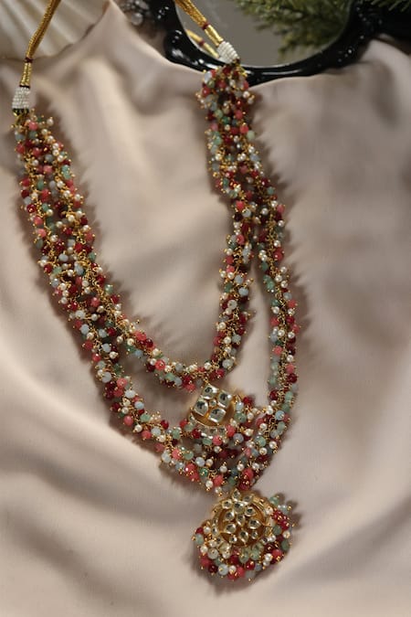 Do Taara Kundan Embellished Layered Pendant Necklace 