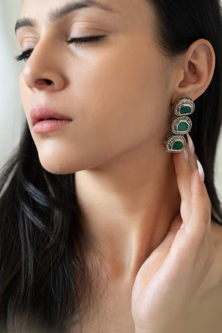 Do Taara Green Kundan Embellished Earrings 