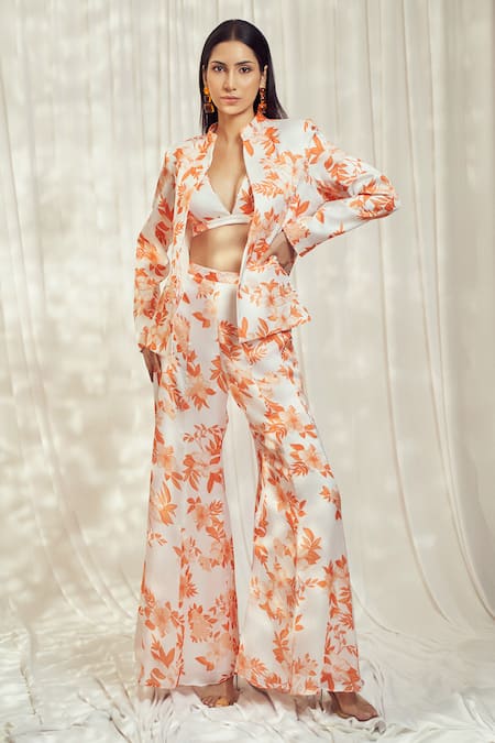 Harshita Singhvi Florence Print Blazer Flared Pant Set 