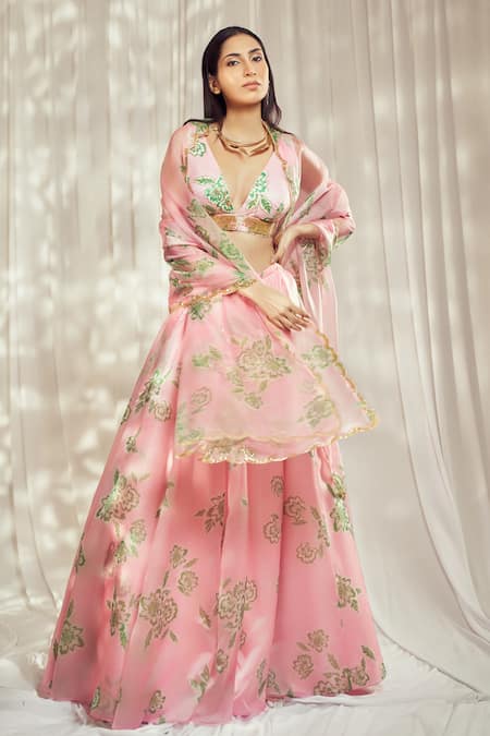 Harshita Singhvi Rosa Bloom Print Lehenga Set 