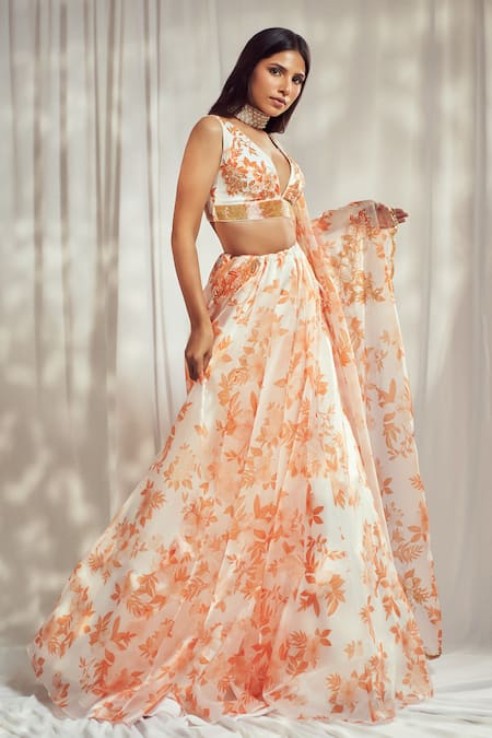 Harshita Singhvi French Bloom Print Lehenga Set 