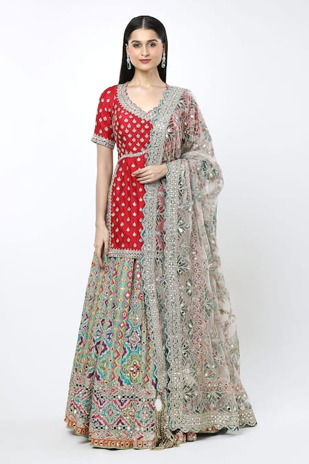 Abhinav Mishra Begum Embroidered Lehenga Kurta Set 