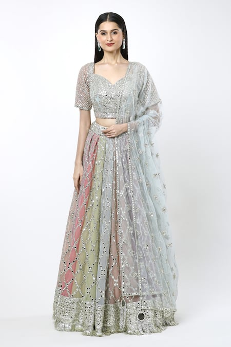 Abhinav Mishra Mirror Embroidered Lehenga Set 