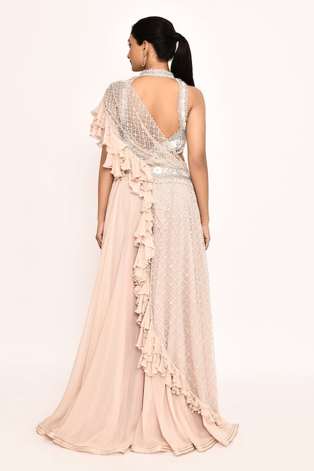 Eeksha Sharara Set With Embroidered Draped Skirt 