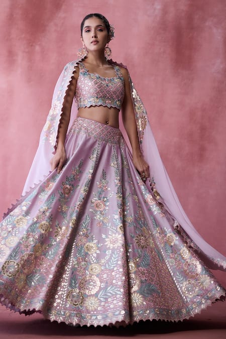 Suhino Gul Bloom Patchwork Embroidered Lehenga Set 