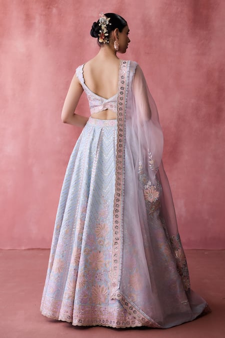 SUHINO Gullista Chevron Patchwork Embroidered Lehenga Set 