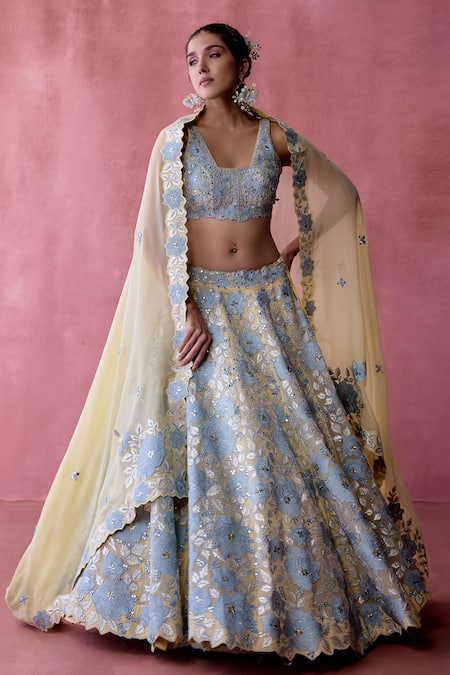 Suhino Iris Bahar Patchwork Embroidered Lehenga Set 