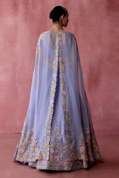 SUHINO Shabab Gul Embroidered Cape Lehenga Set 