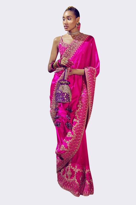 Buy Punit Balana Pink Organza, Silk Diamonds, Embroidery, Marodi Border Saree With Blouse Online at Aza Fashions Buy_Punit Balana_Pink Organza, Silk Diamonds, Embroidery, Marodi Border Saree With Blouse _Online_at_Aza_Fashions