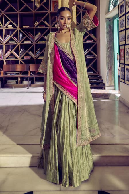 PUNIT BALANA Rani Sa Embroidered Anarkali Set With Jacket 