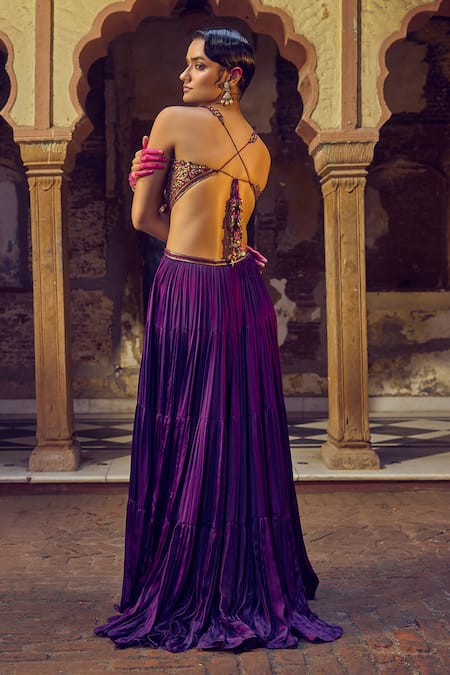 Punit Balana Resham Bodice Embroidered Gown 