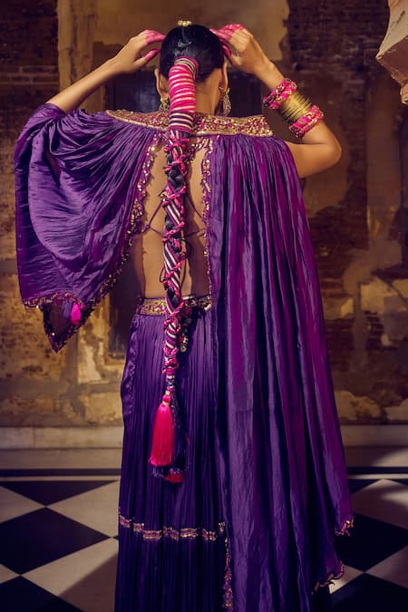 Punit Balana Ghagri Embroidered Cape Skirt Set 