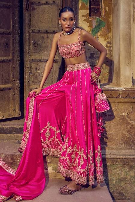 PUNIT BALANA Kumari Embroidered Bustier Sharara Set 